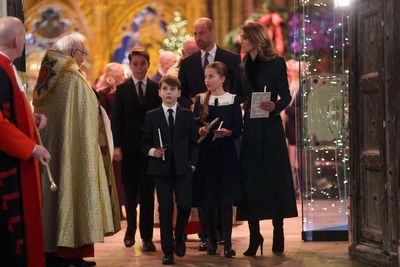 Prince of Wales arrives at Westminster Abbey carol service