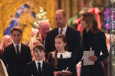 George, Charlotte and Louis get into the festive spirit at Kate’s carol service