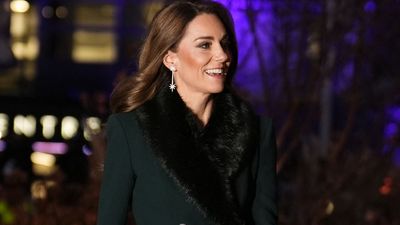 Kate Middleton dazzles in festive green coat with diamond earrings and cosy faux fur for Together At Christmas concert