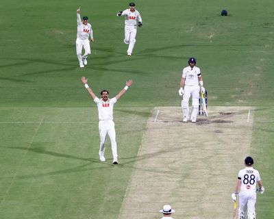 Mitchell Starc’s bat-and-ball double whammy at dusk propels Australia into the light