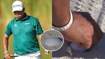 Hideki Matsuyama Involved In Bizarre Rules Incident After His Golf Ball Is Run Over By Cart At Hero World Challenge