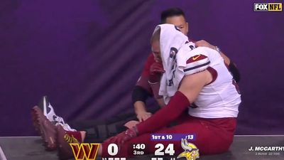 Commanders QB Marcus Mariota Comforted TE Zach Ertz Before He Was Carted Off