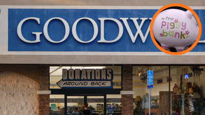 A Goodwill shopper paid $10.99 for a vintage piggy bank. She ripped the bottom open and found a staggering amount of cash hidden inside