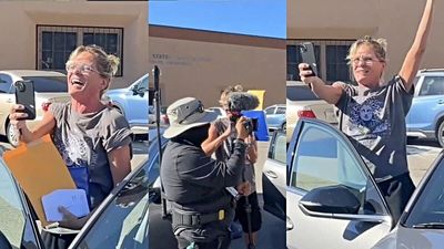 ‘Day drinking isn’t a good look’: California Karen awkwardly dances while singing ‘Trump’s deporting you’ at two men in a parking lot