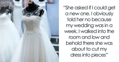 Woman Saves Her Dress From Jealous Sister Right Before She Tries To Cut It, Bans Her From The Wedding