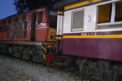 Dozens of tourists injured after locomotive collides with packed train in horror crash in Thailand