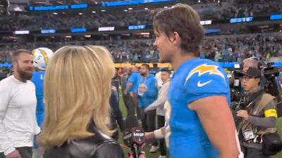 Justin Herbert Had to Be Talked Into Postgame Interview By ESPN's Laura Rutledge