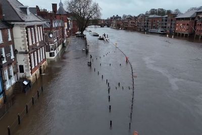 Storm Bram devastates Yorkshire city as drone footage shows sheer scale of flood