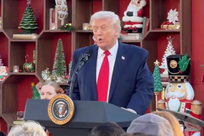 Trump mocks Hillary Clinton’s ‘glass ceiling’ at JD Vance’s holiday reception
