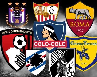 Which football clubs have pictures of people on their badges?