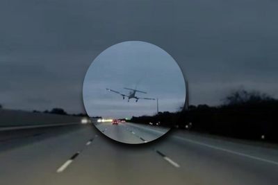 Watch: Plane hits car during emergency landing on Florida freeway