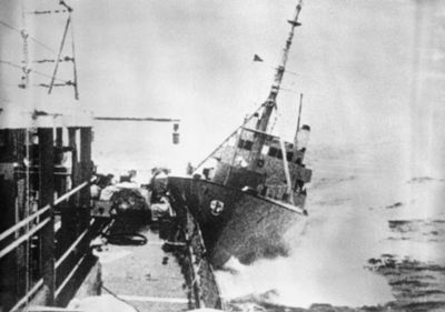 Archive, 1975: Iceland opens fire on British vessel