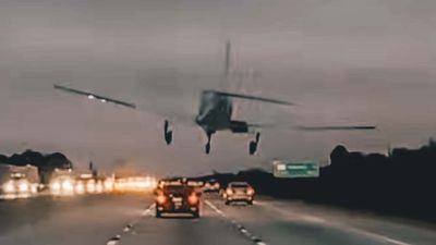 Crazy Video: Airplane Crash-Lands on Toyota Camry on Florida Highway