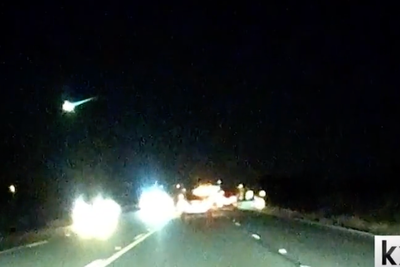 Dashcam footage captures huge fireball flying across the Texas sky