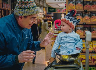 Man vs Baby review – Rowan Atkinson’s festive slapstick is the most trite Christmas show possible