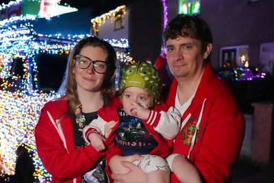 VW vans transformed into festive light display delight two-year-old boy