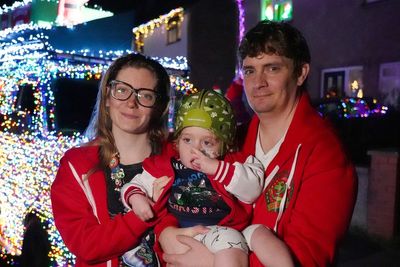 VW vans transformed into festive light display delight two-year-old boy