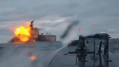 Ukrainian sea drones reportedly hit another Russian shadow fleet vessel in Black Sea