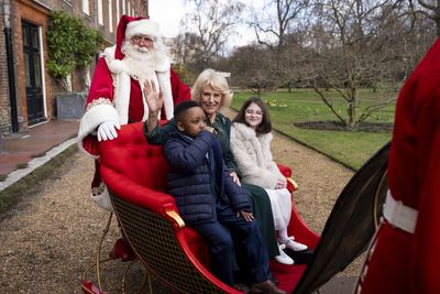 Camilla joins youngsters in Queen Victoria’s former sled at Clarence House party