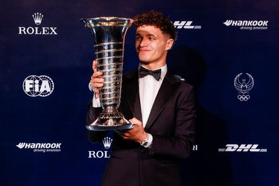 Lando Norris receives F1 world championship trophy at FIA gala in Uzbekistan