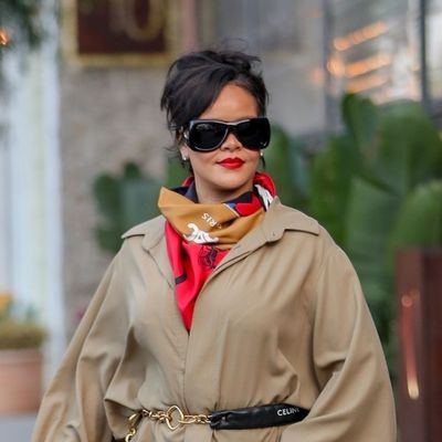 Rihanna Trades Her Duster Coat and Platform Heels for a Little Black Outfit
