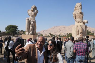 Egypt reveals its new tourist attraction – huge restored colossal statues of pharaoh