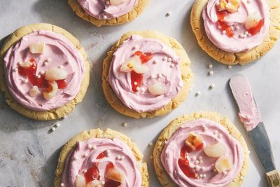 Indulge in lychee-frosted sugar cookies with citrus notes and buttercream