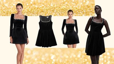 This M&S ode to Nadine Merabi's stunning velvet LBD is THE party dress to snap up this season