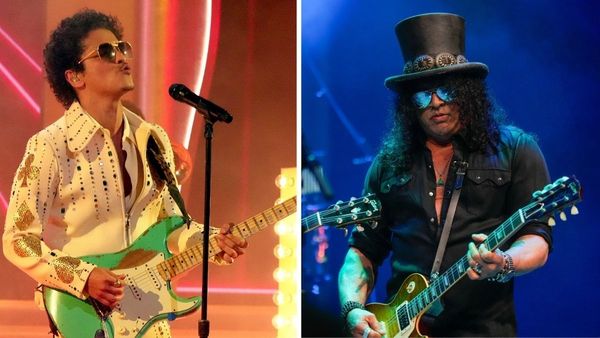 Slash and Bruno Mars jam Nirvana’s Smells Like Teen Spirit – as Yungblud, Brandi Carlile and more feature during billionaire’s star-studded Christmas party