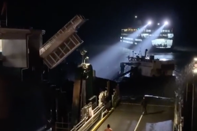 Creepy moment 100-ft crewless ‘ghost boat’ drifts through ferry terminal in Washington