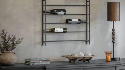 Don’t Have Space for a Bar Cart? Try This Sleek Wall-Mounted Wine Rack Instead (Which Is Actually Better for Your Bottles)