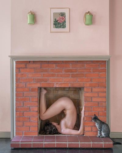 Take that Santa! This is me upside-down and naked in a fireplace – Brooke DiDonato’s best photograph