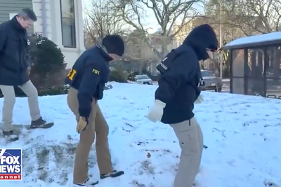 The FBI is being mocked for their snow-kicking search technique while hunting for the Brown University shooter