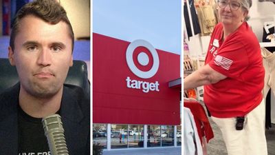 ‘You should not be allowed to wear that at work’: Target shopper spots worker in red Charlie Kirk shirt. Then she confronts her