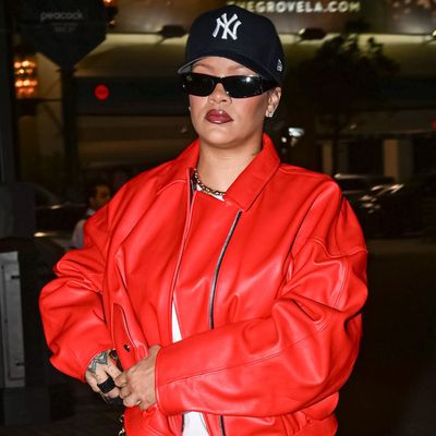Rihanna Levels Up Her CVS Holiday Errand Outfit With a Red Celine Bomber Jacket