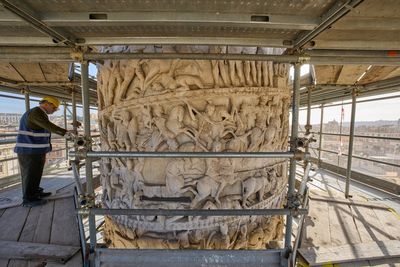 Restorers swap brushes for lasers in the first restoration of an iconic Roman monument in 40 years
