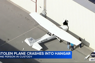 Man who tried to steal plane arrested moments after crashing the aircraft