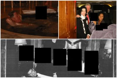 Andrew pictured lying across laps of five women as bombshell Epstein files released