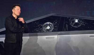 Tesla's chief designer accidentally smashed a $61K Cybertruck's 'armor glass' window with a metal ball. Now he says it was a 'great marketing moment'
