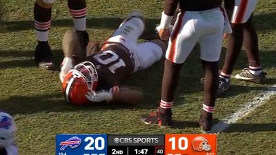 Browns RB Quinshon Judkins Carted Off After Suffering Broken Leg vs. Bills