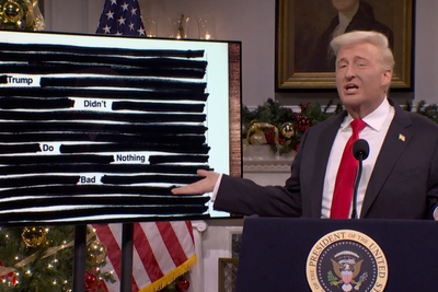 SNL mocks Trump over Epstein file redactions, cognitive tests and renaming Kennedy Center in scathing Christmas episode cold open