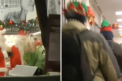 Santa-clad activists steal supermarket food in cost of living protest