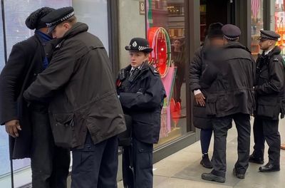 Moment brazen shoplifter arrested on Oxford Street after trying to evade facial recognition cameras
