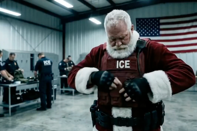 Santa rounds up migrants for ICE in Trump administration’s Christmas-themed AI video