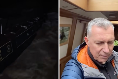 Footage onboard Shropshire narrowboat captures moment canal collapsed into sinkhole