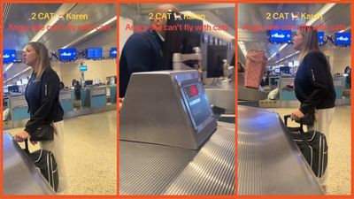 Alaska Airlines passenger labeled ‘Two Cats Karen’ after trying to stash pets under her seat, accuses staff of ‘ruining Christmas’ when they stop her