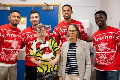 ‘This is something he is never going to forget’: Arsenal stars bring festive joy to Great Ormond Street