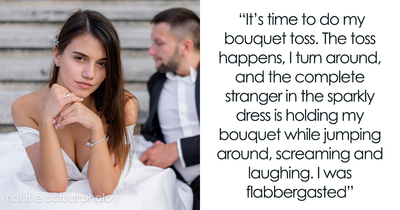 Bride Mortified As Officiant Brings Random Guest To Ceremony, Loses It When She Catches The Bouquet