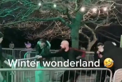 Shocking moment young thugs brawl at Winter Wonderland before Taser-wielding cops intervene