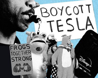 Inflatable frogs and ice scrapers: nine innovative ways Americans protested against Trump in 2025